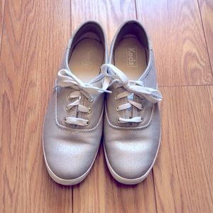 Keds . size 8 like new, worn once gold shimmer color